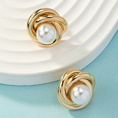 OPALEA | Designer Earrings (Inlaid Pearls + Metallic Filigree)